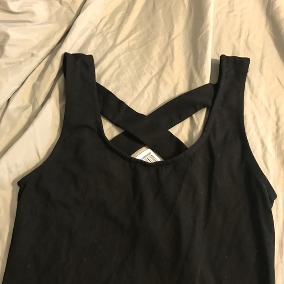 F21 Black Cross Back Cotton Mini Dress - Picture 2 of 7
